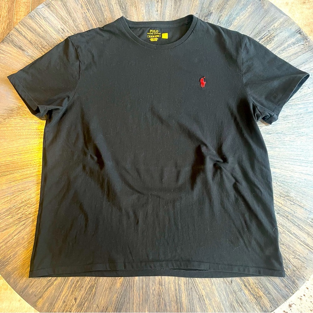 Polo Ralph Lauren Men’s Black T-Shirt XL Red Pony Logo Classic Fit